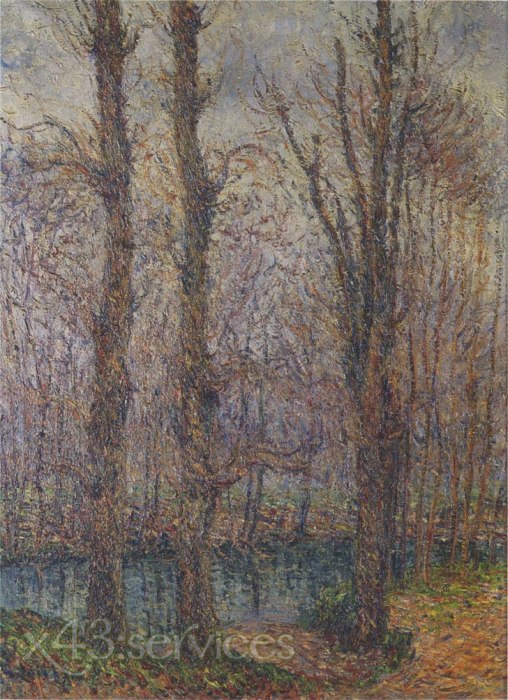 Gustave Loiseau - Baeume am Fluss - Trees by the River 2 - zum Schließen ins Bild klicken